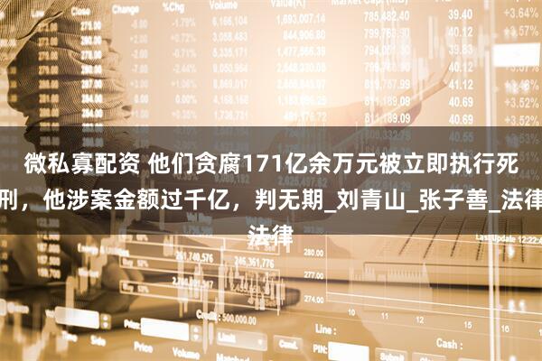 微私寡配资 他们贪腐171亿余万元被立即执行死刑，他涉案金额过千亿，判无期_刘青山_张子善_法律